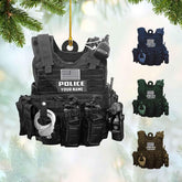 HomeDesign Personalized Police Ornaments Police Ornament Police Officer Flat Ornament Hanging, Police Gift Thin Blue Line Ornament Christmas Car Hanging Ornament Decorations Custom (Police 3)